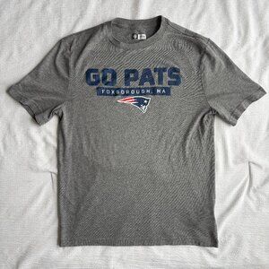 Go Pats New England Patriots NFL Team Apparel Gray T-Shirt Men's Size Medium
